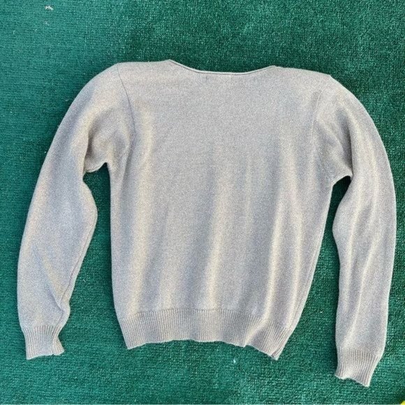 Jeanne Pierre Gold Vintage Sweater with Shoulder Pads Size S - Picture 4 of 7